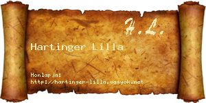 Hartinger Lilla névjegykártya